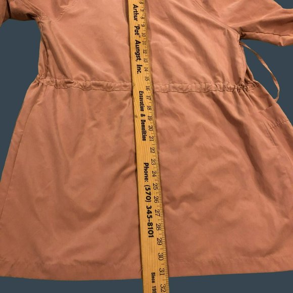 Love Tree Sz M Pink Hooded Wrap Jacket Drawstring Pockets Roll Tab - Picture 7 of 7